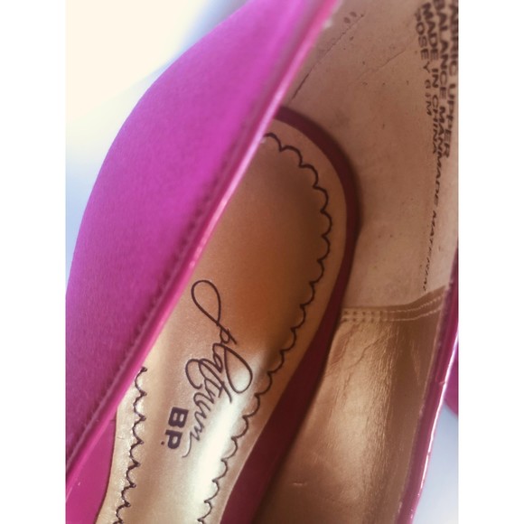 Hot Pink Fabric High Heels with Peep Toe and Decorative Bow,, Size 6.5 M - Picture 9 of 10